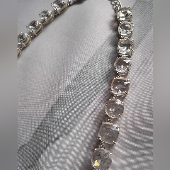 Charter Club Crystal Rhinestone Silver Tone statement Necklace Runway - Picture 3 of 10